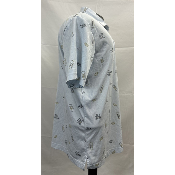 Travis Mathew Polo Shirt Mens Large White Truly Hard Seltzer Golf Performance FS - Picture 2 of 11